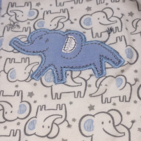 Duck Duck Goose Infant Boys Elephant Pattern Sleeper Outfit Size 3-6 Months - Picture 3 of 9